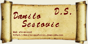 Danilo Šestović vizit kartica